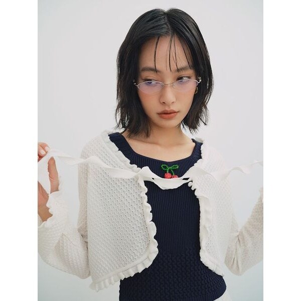 lily brown フリルディテールカーディガン フリルディテールカーディガン(カーディガン)｜トップス｜LILY