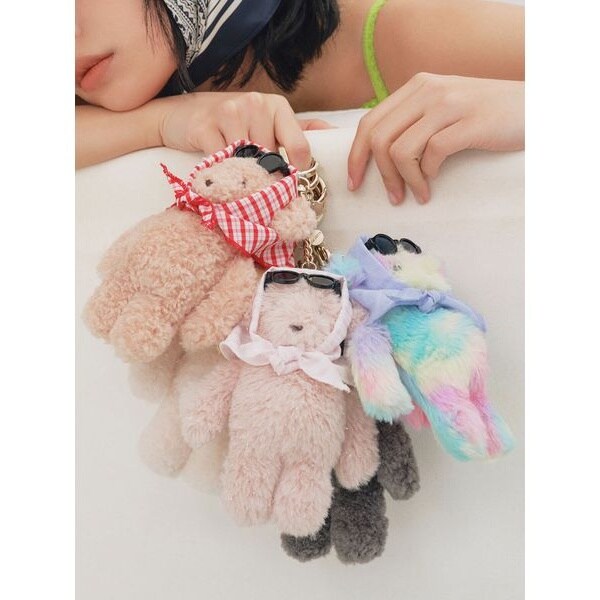 Lily Bear スカーフスタイルチャーム　ピンク Lily Bear スカーフスタイルチャーム(キーケース・キーホルダー