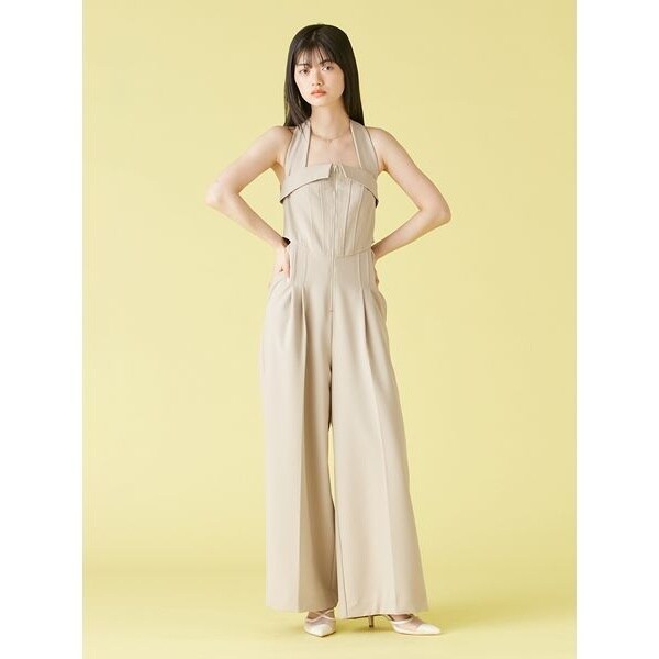 【新品】CLOVE　Vネックサロペット クローブ CLOVE Vネックサロペット （モカ） -靴＆ファッション