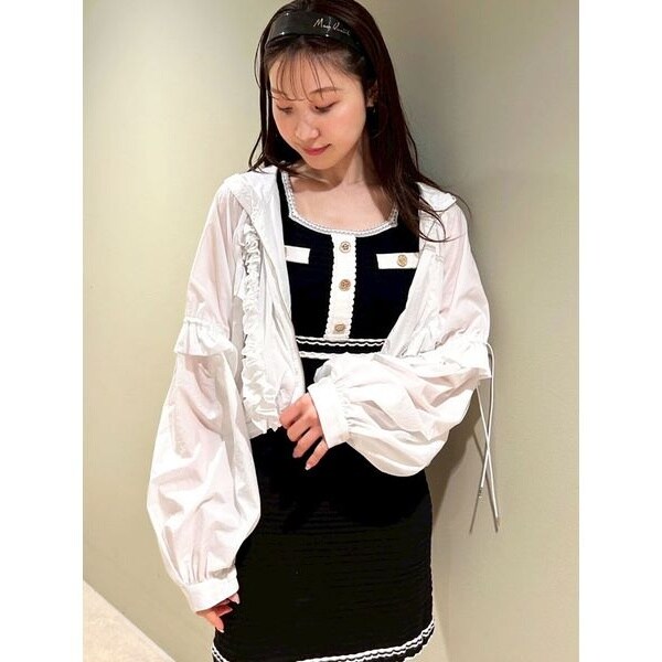 LILY BROWN×MARY QUANTUVカットフリルシアーブルゾン接触冷感 LILY BROWN×MARY QUANT】UVカットフリルシアーブルゾン/接触冷感