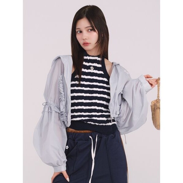 【LILY BROWN×MARY QUANT】UVカットフリルシアーブルゾン LILY BROWN×MARY QUANT】UVカットフリルシアーブルゾン/接触冷感