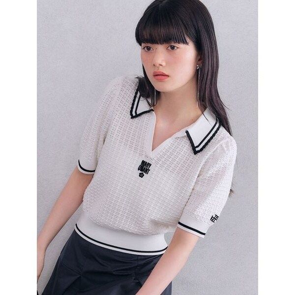 LILY BROWN×MARY QUANT】シアーポロニットトップス | リリー