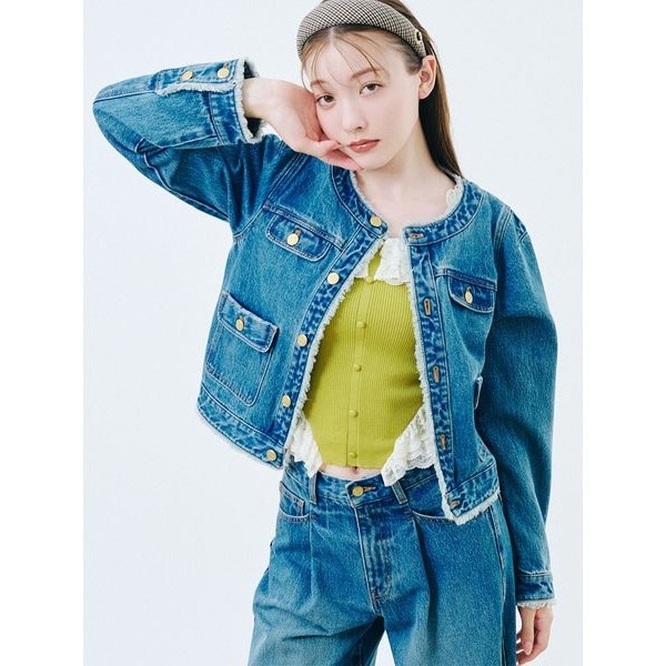 24AW✨ジャーナルスタンダード デニムカバーオール ノーカラー ジャケット 追加》デニムカバーオール（デニムジャケット）｜JOURNAL