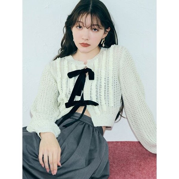 lily brown Mary QUANTクロップドニットカーディガン LILY BROWN×MARY QUANT】クロップドニットカーディガン - メルカリ