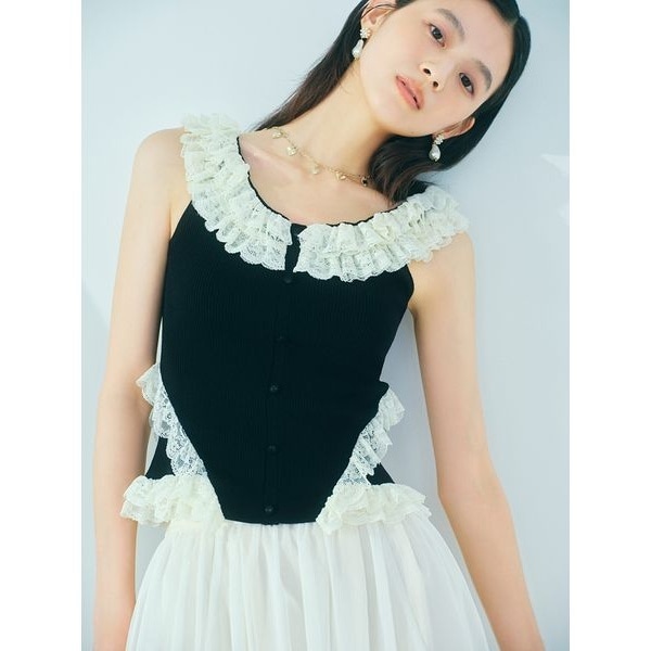 LILY BROWN◎2wayレースフリルニットトップス 2wayレースフリルニットトップス | リリーブラウン(LILY BROWN
