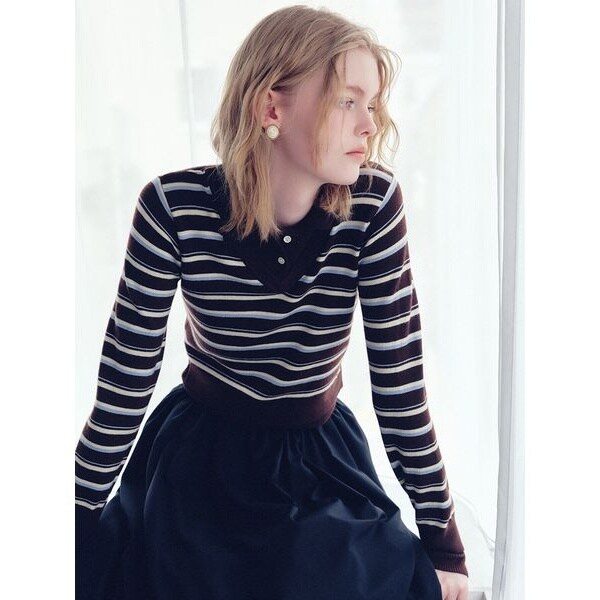 シャツレイヤードニットトップス | リリーブラウン(LILY BROWN