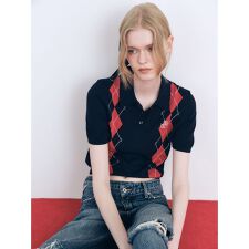 リリーブラウン(LILY BROWN)のワンポイントニットポロシャツ