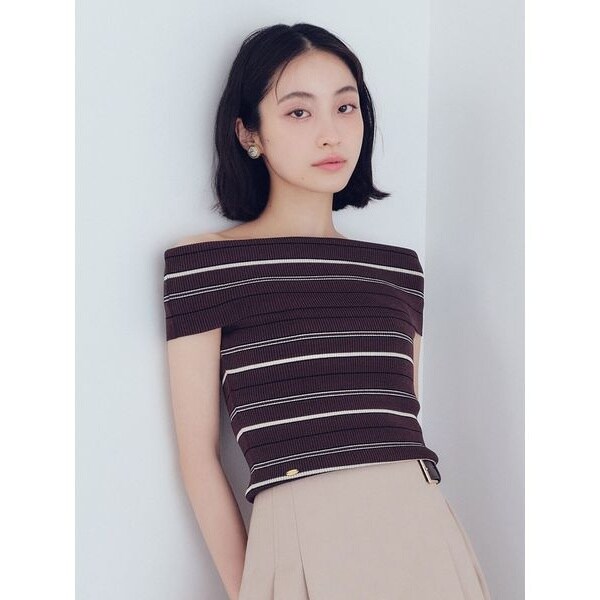 Lily Brown◆チャイナディテールニットトップス/one/アクリル/NVY/無地/LWNT25117 チャイナディテールニットトップス(ニット)｜トップス｜LILY
