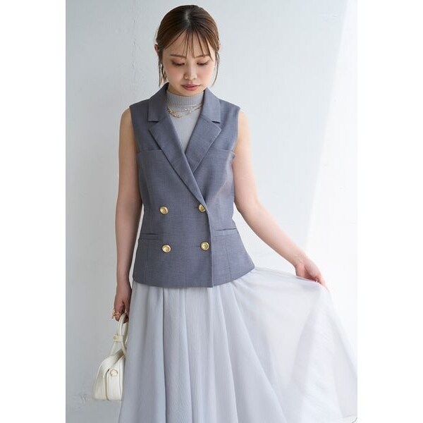 lily brown [CANDY STOCK]ビジューオーガンペプラムトップス L.B CANDY STOCK]ビジューオーガンペプラムトップス(トップス