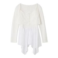 カーデセットペプラムトップス