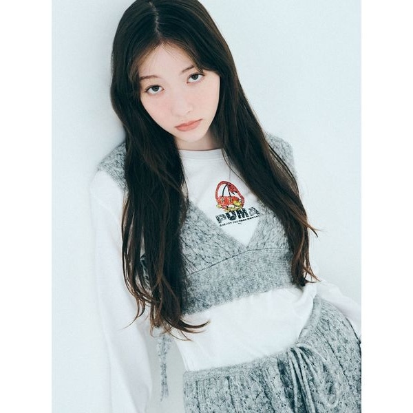 Lily Brown 3wayジャガードペプラムビスチェ　ライトグレー LILY BROWN（リリーブラウン）の「3wayジャガードペプラム