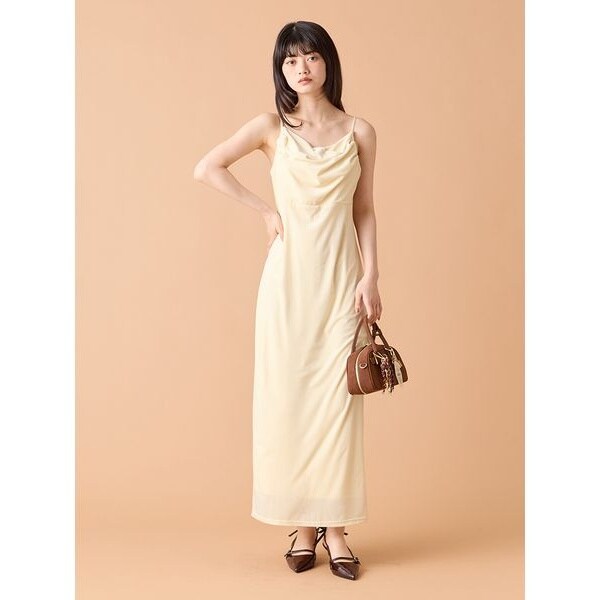 カップインベロアドレープキャミワンピース | リリーブラウン(LILY