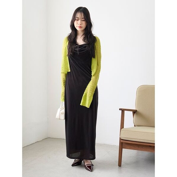 カップインベロアドレープキャミワンピース | リリーブラウン(LILY