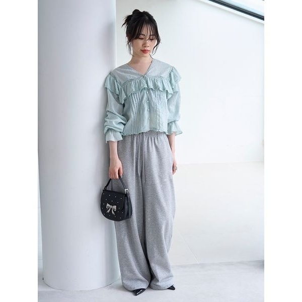 lilybrown フロントフリルブルゾン WHT lilybrown フロントフリル