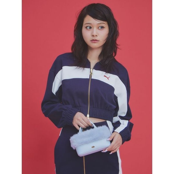 LILYBROWN × MARYQUANT UV フリルシアーブルゾン ブルー LILY BROWN×MARY QUANT】UVカットフリルシアーブルゾン/接触冷感
