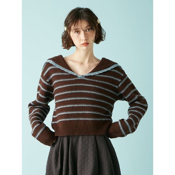 セーラーカラーニットトップス | リリーブラウン(LILY BROWN) | マルイ
