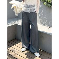 ベルト付きタックワイドパンツ