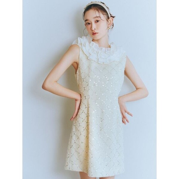 L.B CANDY STOCK]フリルカラー付き2wayミニワンピース(Hearts2Hearts