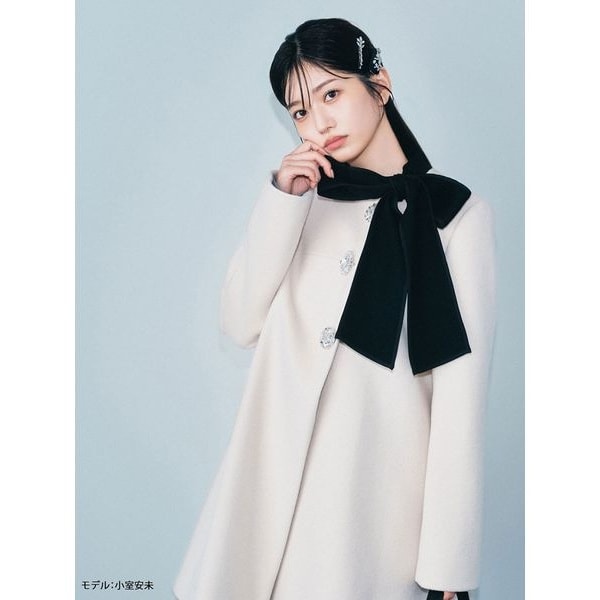 【WEB限定カラー】[L.B CANDY STOCK]Aラインビジューリボンコート