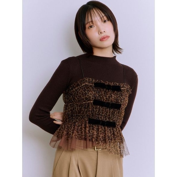 リリーブラウン　リボンビスチェセットニットトップス リボンビスチェセットニットトップス | リリーブラウン(LILY BROWN