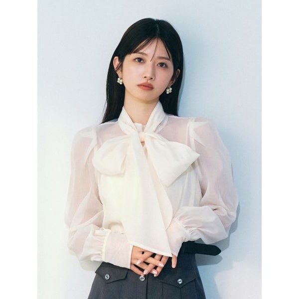 WEB限定カラー】3wayシアージャガードペプラムブラウス | リリー