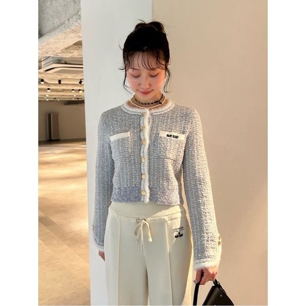 LILY BROWN×MARY QUANT】デイジー釦ツイードニットジャケット