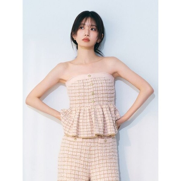 リリーブラウン 3WAYジャガードペプラムビスチェ PNK WEB限定カラー】3WAYジャガードペプラムビスチェ | リリーブラウン