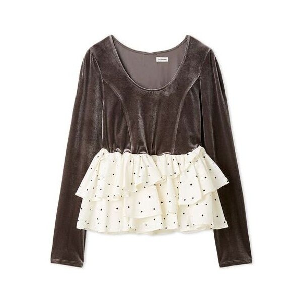 ベロアペプラムフリルトップス | リリーブラウン(LILY BROWN) | マルイ