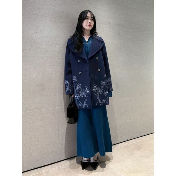 青 リリーブラウン チェスターコート リリーブラウン(LILY BROWN) レディース チェスターコート (青色