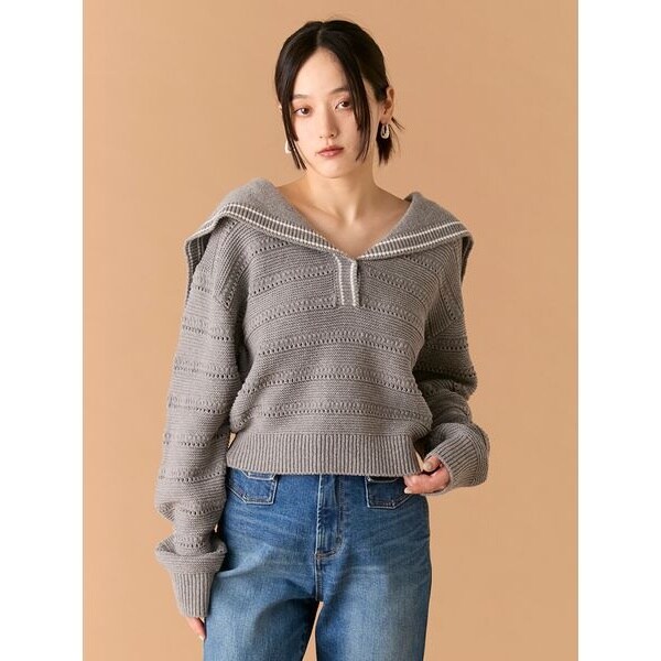 セーラーカラーニットトップス | リリーブラウン(LILY BROWN) | マルイ