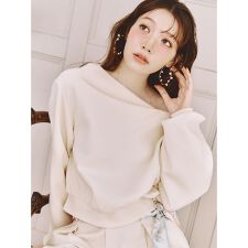 【WEB限定カラー】ドレープオフショルボンディングスウェット