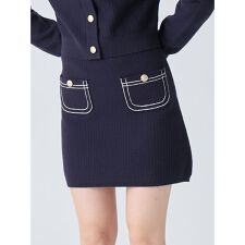 コットンニットミニスカート