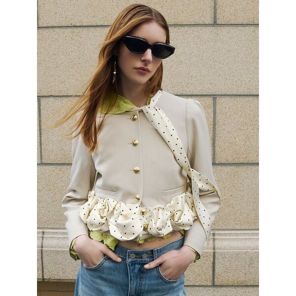 レディスジャケット(フリクションツイードパイピングジャケット