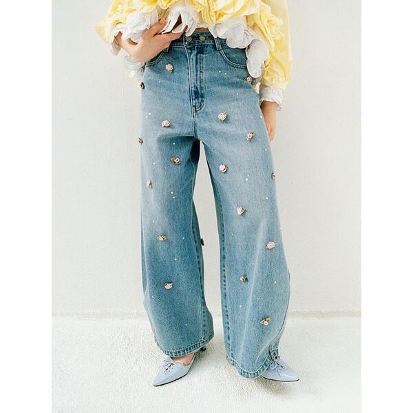 WEB限定00サイズ】[L.B CANDY STOCK]バリエーションビジューデニム