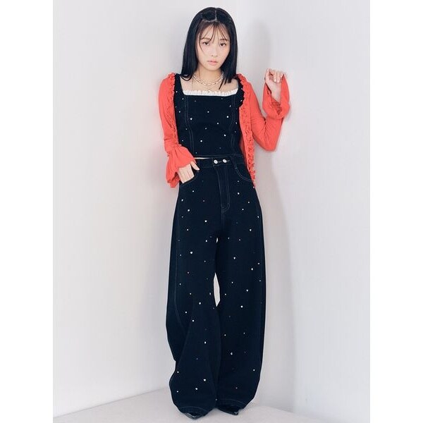 WEB限定00サイズ】[L.B CANDY STOCK]バリエーションビジューデニム