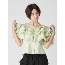 ボリュームフリルオフショル2wayブラウス