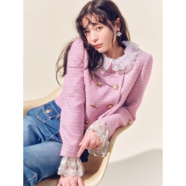 NOBLE×L'AUBE BLANC】モヘアMIXシャギージャケット | ノーブル(Noble