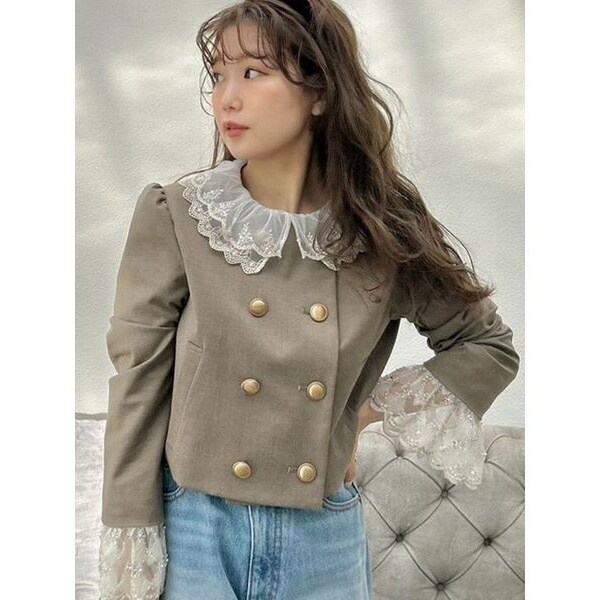 WEB限定カラー】[L.B CANDY STOCK]スカラップビジューアタッチド