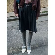 ベルト付きレースプリーツスカート