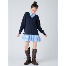 シャツドッキングミニワンピース