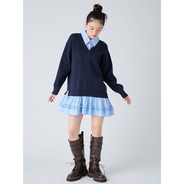 シャツドッキングミニワンピース | リリーブラウン(LILY BROWN