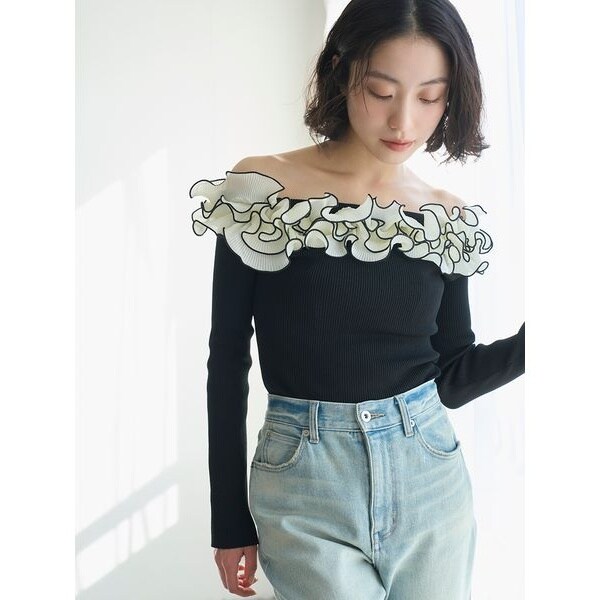 モチーフフリルニットトップス | リリーブラウン(LILY BROWN) | マルイ