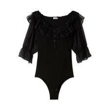 【LILY BROWN Lingerie】レーシーパフスリーブボディスーツ