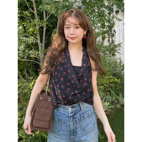 LILY BROWN リリーブラウン フルーツシフォンホルタートップス フルーツシフォンホルタートップス | リリーブラウン(LILY BROWN