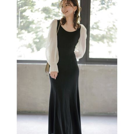 オーガンスリーブスクエアニットワンピース フレイ アイディー Fray I D Fwno ファッション通販 マルイウェブチャネル