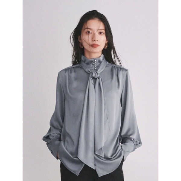 フレイアイディー パールモチーフボウタイブラウス 