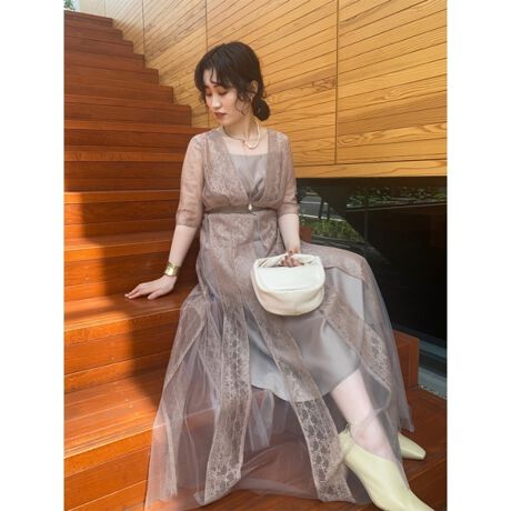 ストライプフラワーレースドレス フレイ アイディー Fray I D Fwfo ファッション通販 マルイウェブチャネル