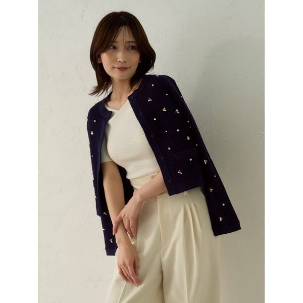 新品♡フレイアイディー　ドライタッチセミシアーカーディガン　ウォッシャブル フレイ アイディー FRAY I.D ドライタッチセミシアー