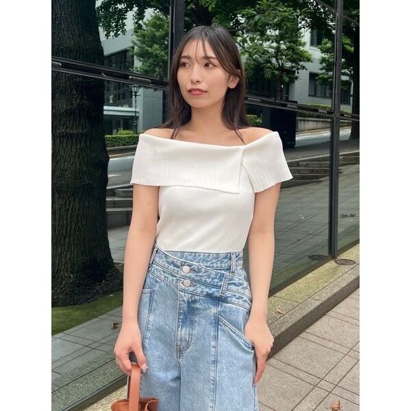 2wayオフショルスリットニット | フレイ アイディー(FRAY I.D