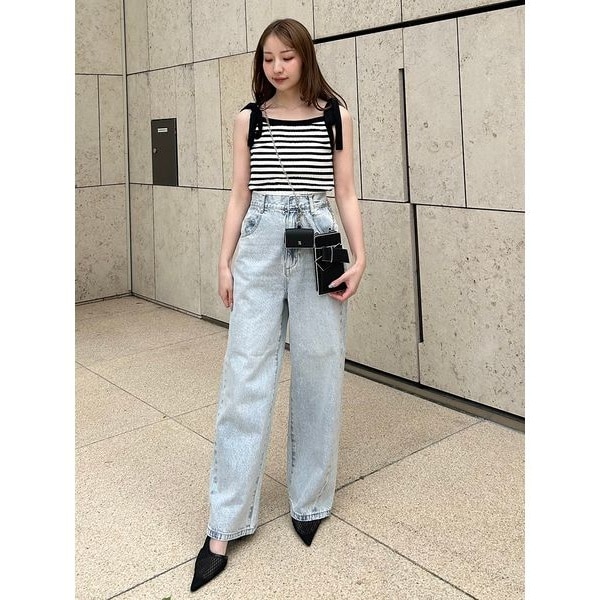 フラワーエンブロイダリーデニムパンツ　フレイアイディー フラワーエンブロイダリーデニムパンツ(ロングパンツ)｜パンツ